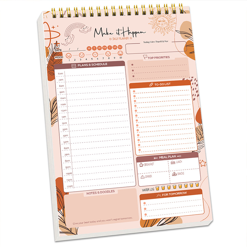 Office Stationery Supply List - Caderno Espiral A5 para Planejamento de