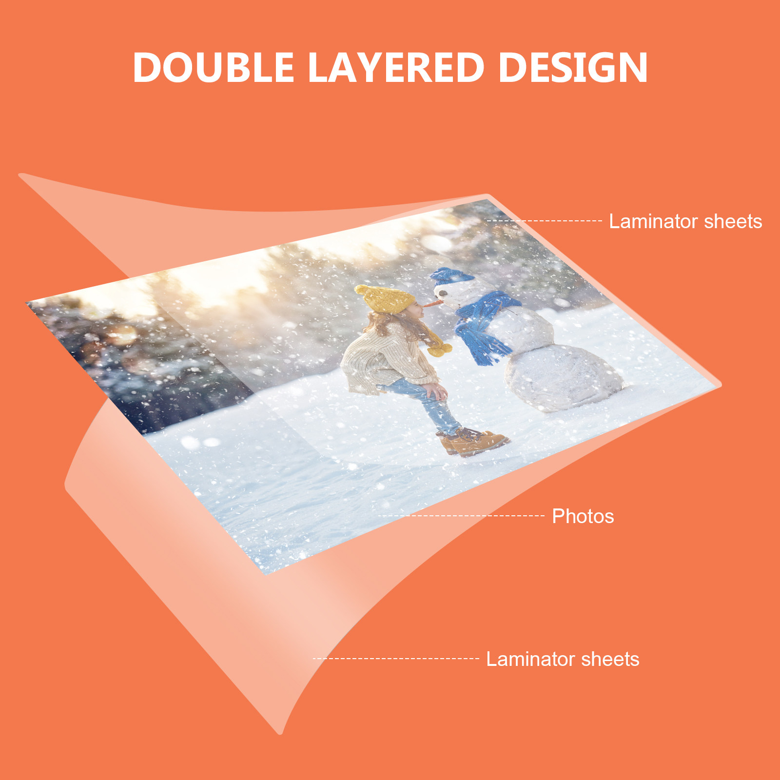 Document Laminator Pouch - 100 unidades de folhas de laminação
