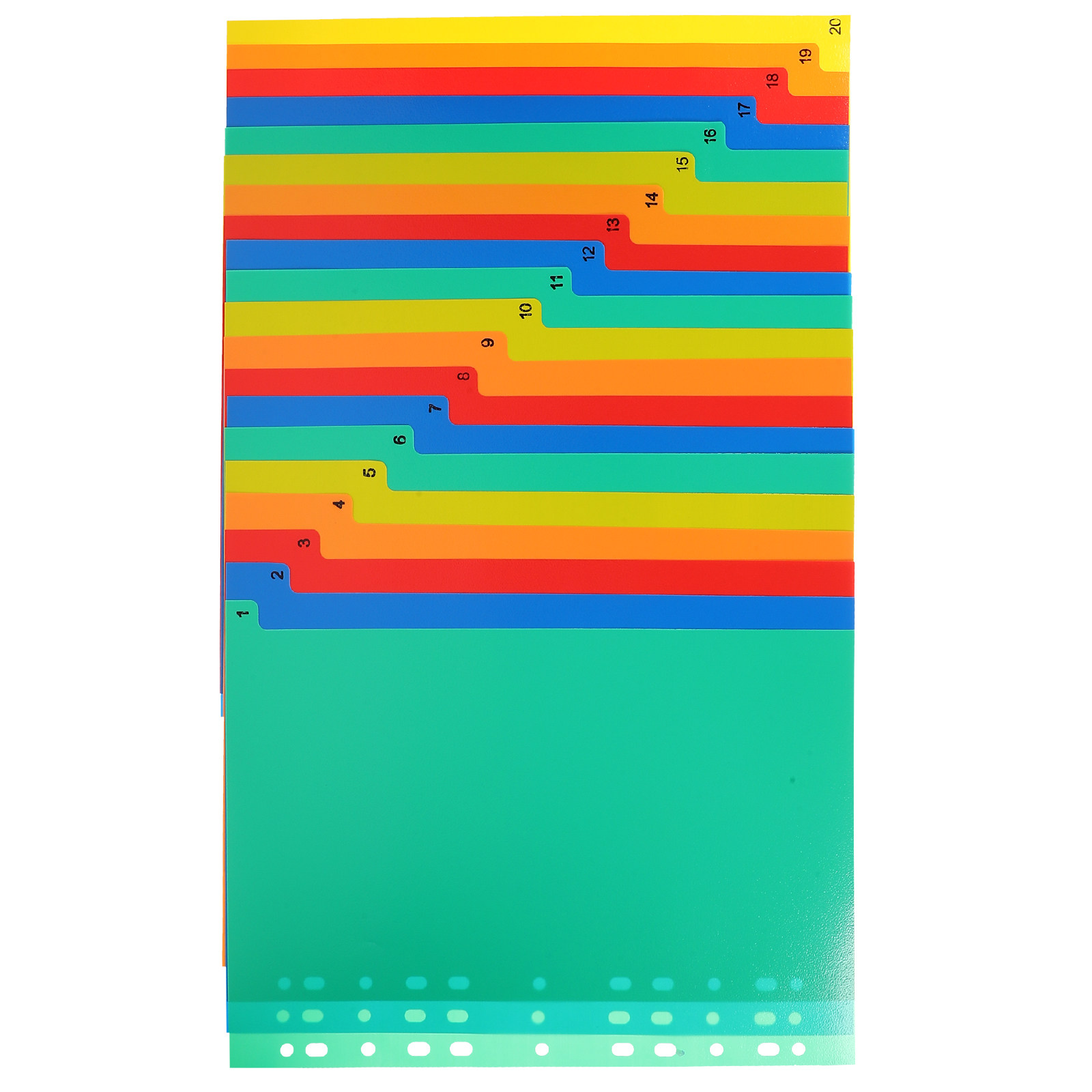 Index Tab Divider - 20 Peças Divisórias Coloridas para Fichários,