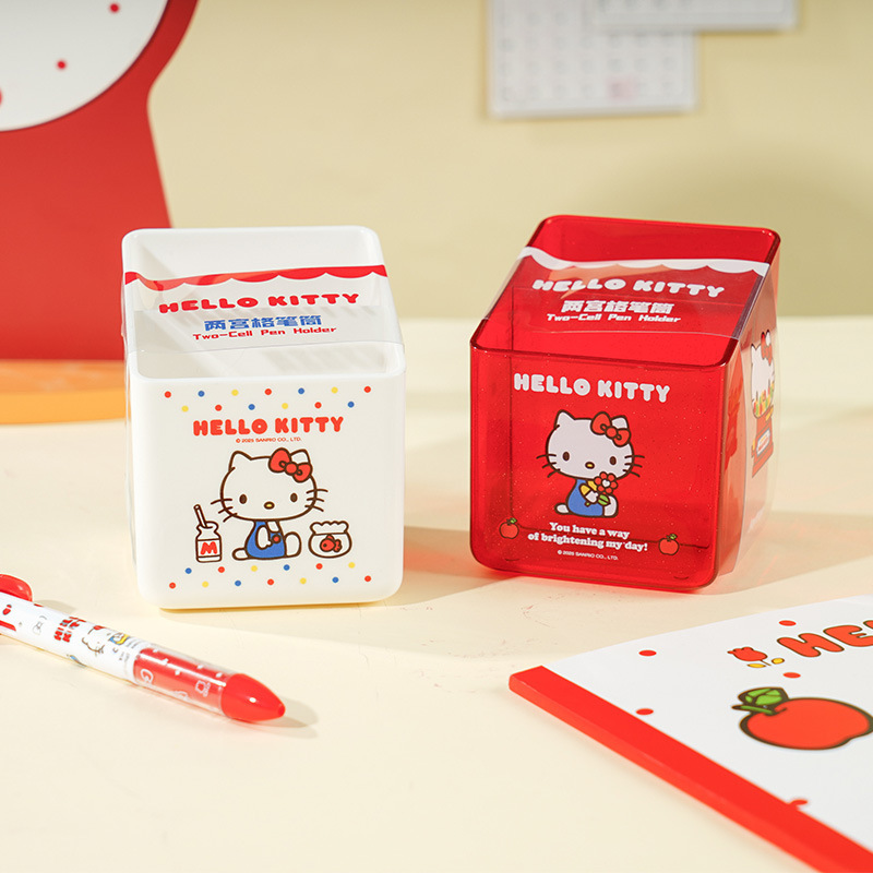 Ideal Stationery & Office Supply - Porta-Lápis Compartimentado Hello Kitty, Caixa de