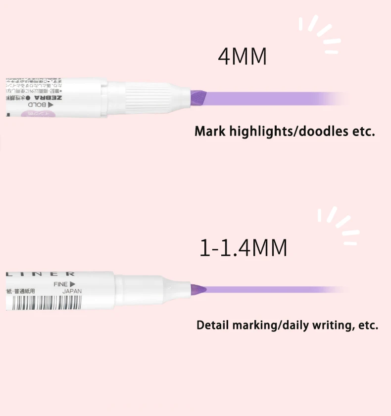 Japão zebra marcadores caneta  - Highlighter Set Pastel avaliação e preço