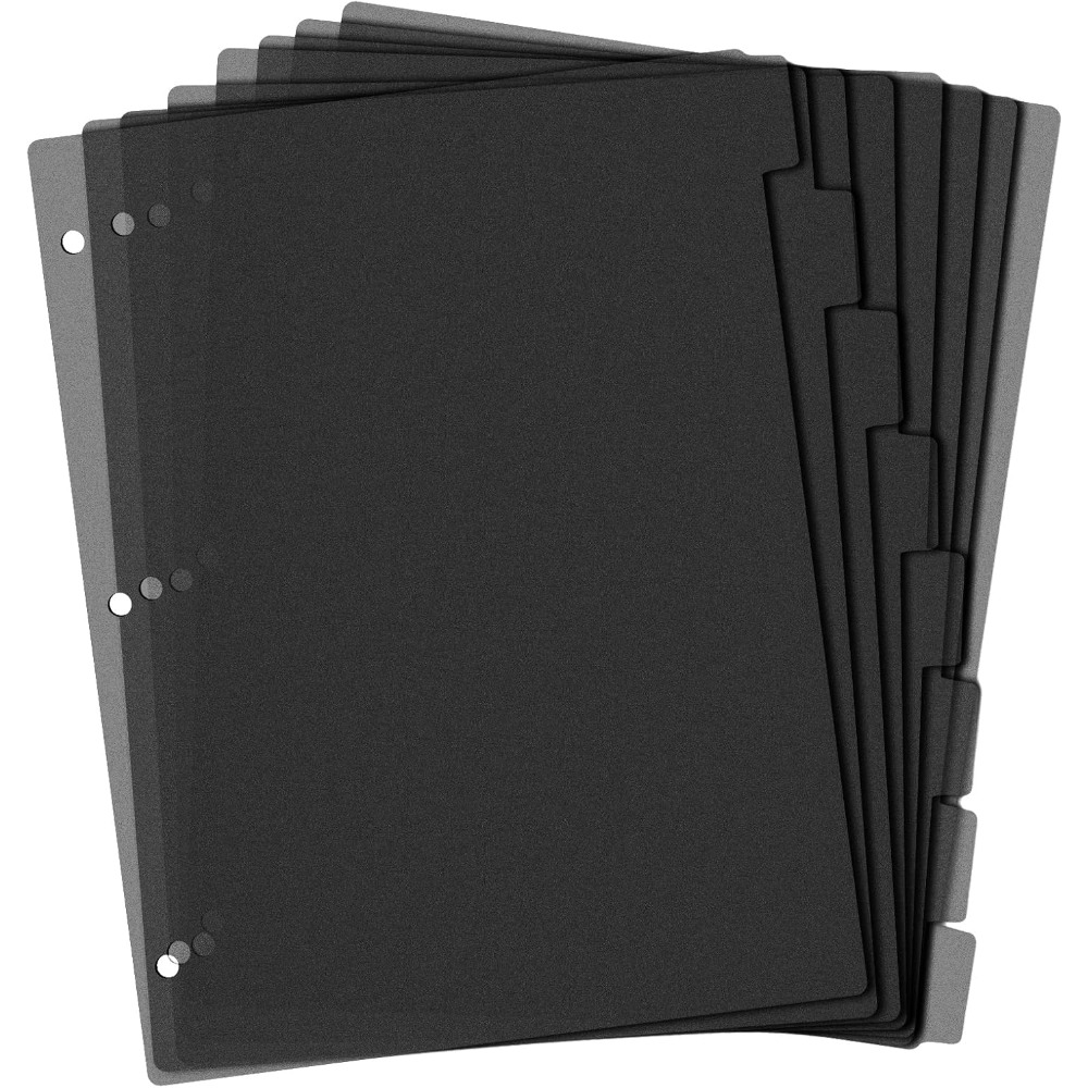 8 Divisórias Pretas de Plástic - Index Tab Divider avaliação e preço