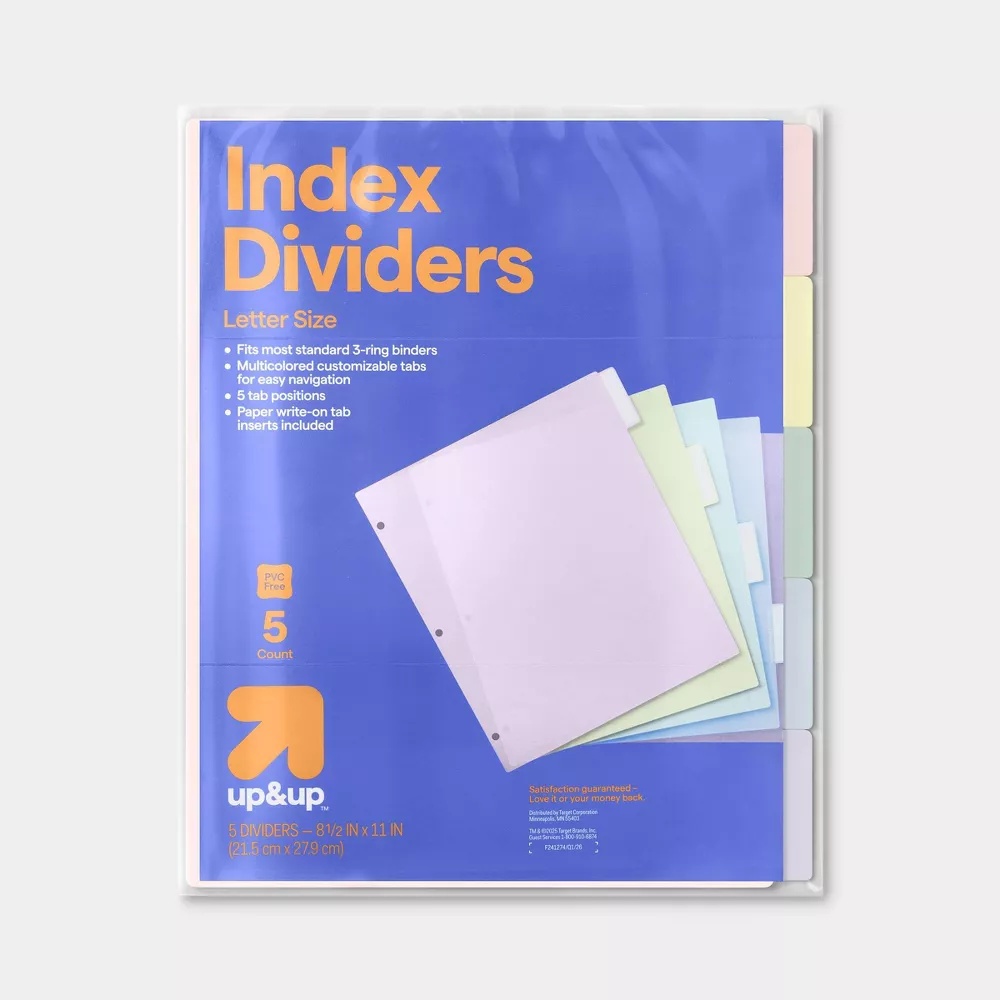 Novo 2026: Kit com 5 Divisória - Index Tab Divider avaliação e preço