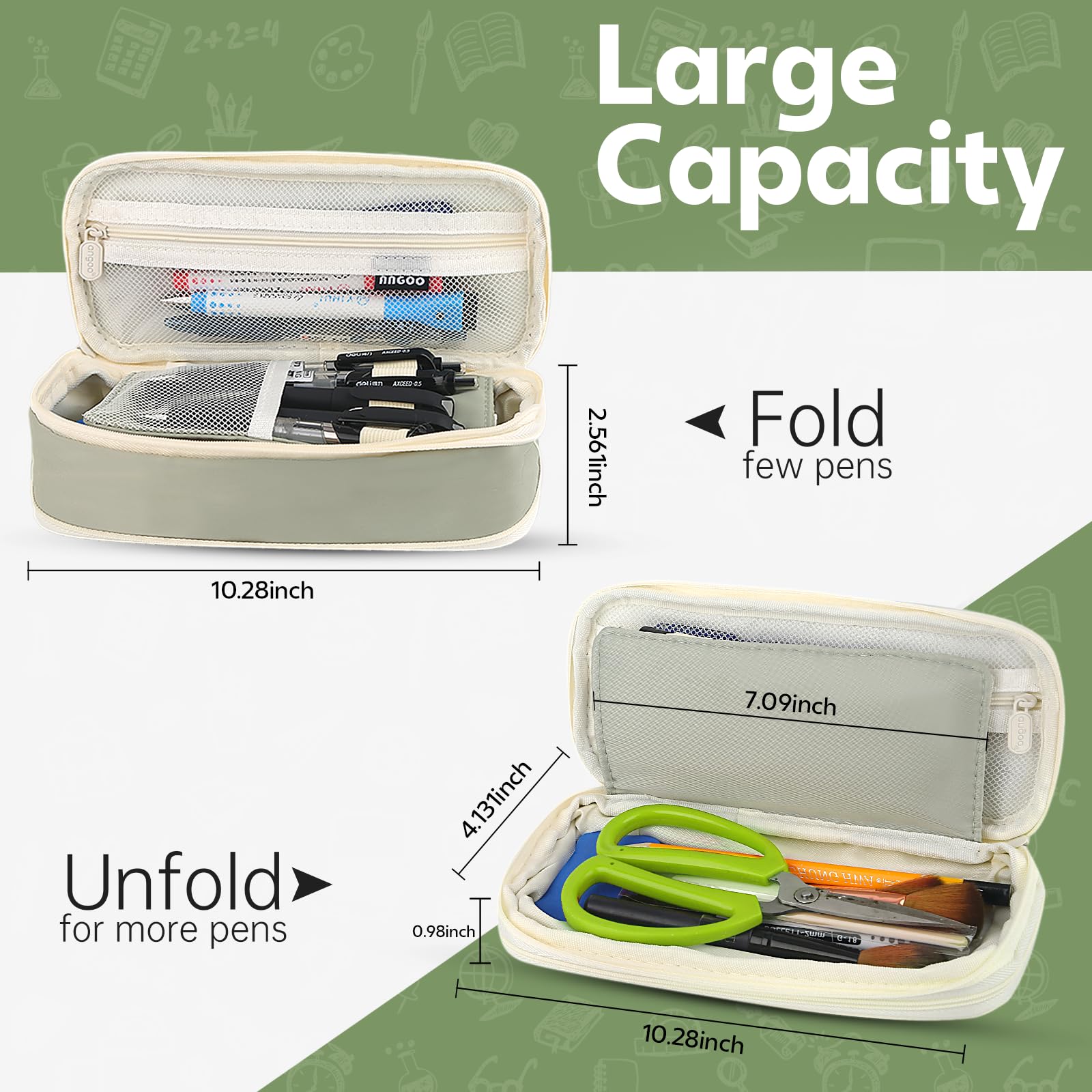 Estojo verde de grande capacid - Ideal Stationery & Office Supply avaliação e preço