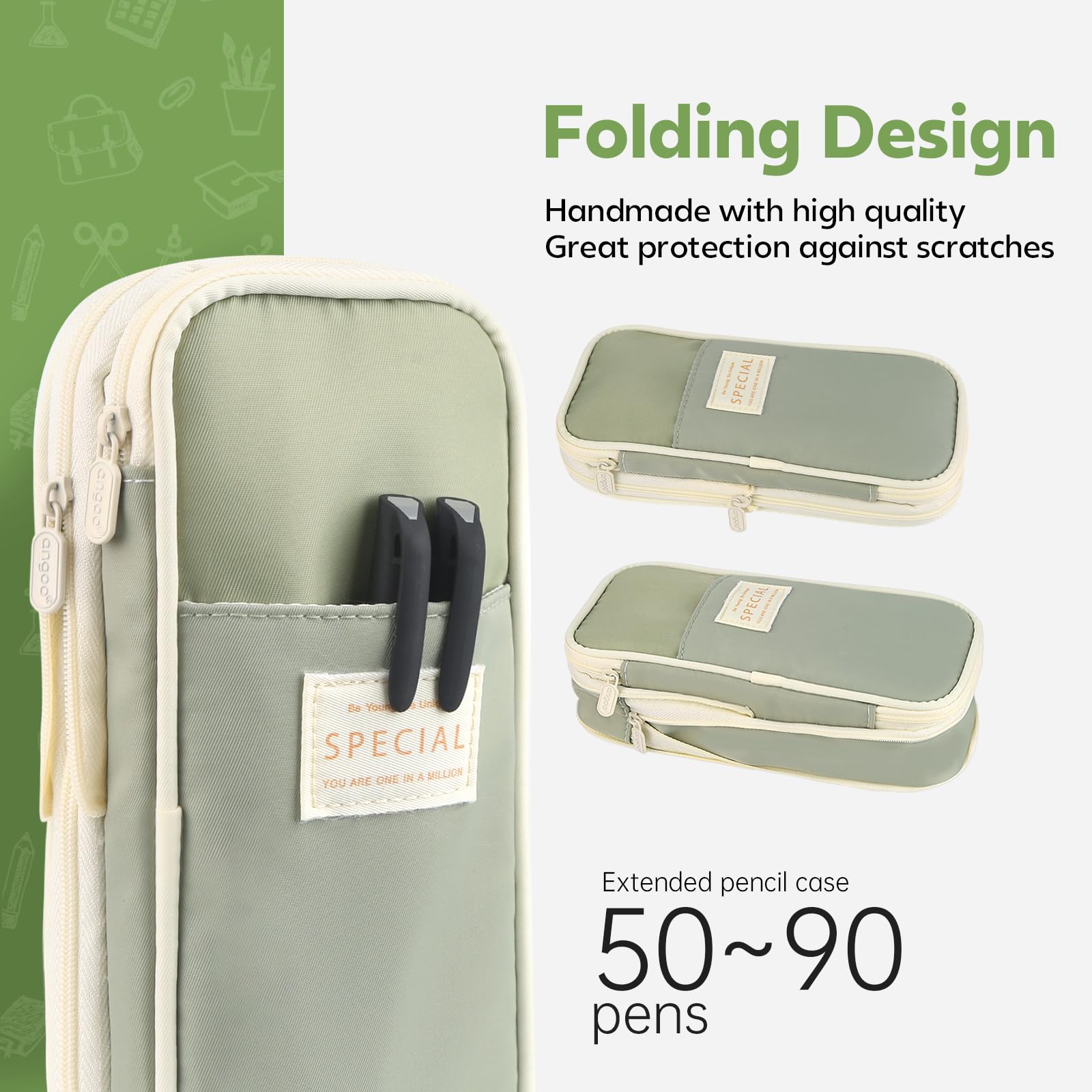 Estojo verde de grande capacid - Ideal Stationery & Office Supply avaliação e preço